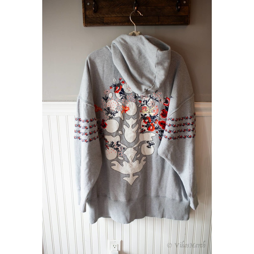 Free People At My Best Embroidered Sweat Hoodie Medium - Picture 5 of 10